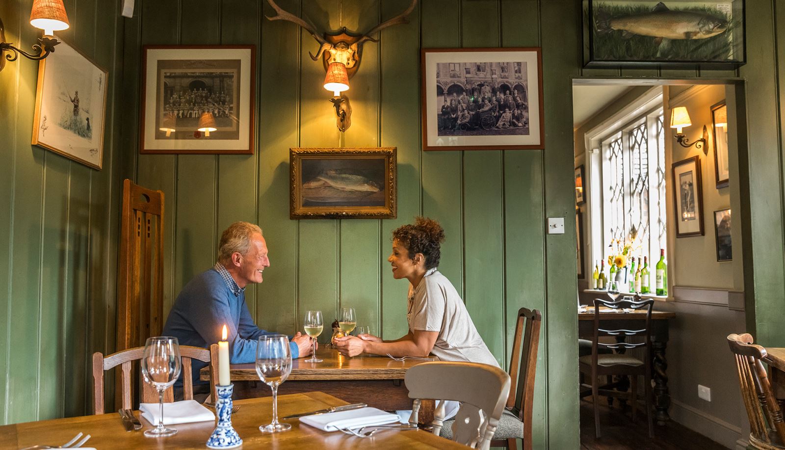 Couple Eating Dinner at Hampshire Pub